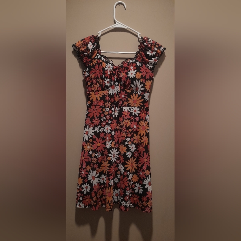 Small colorful floral mini dress